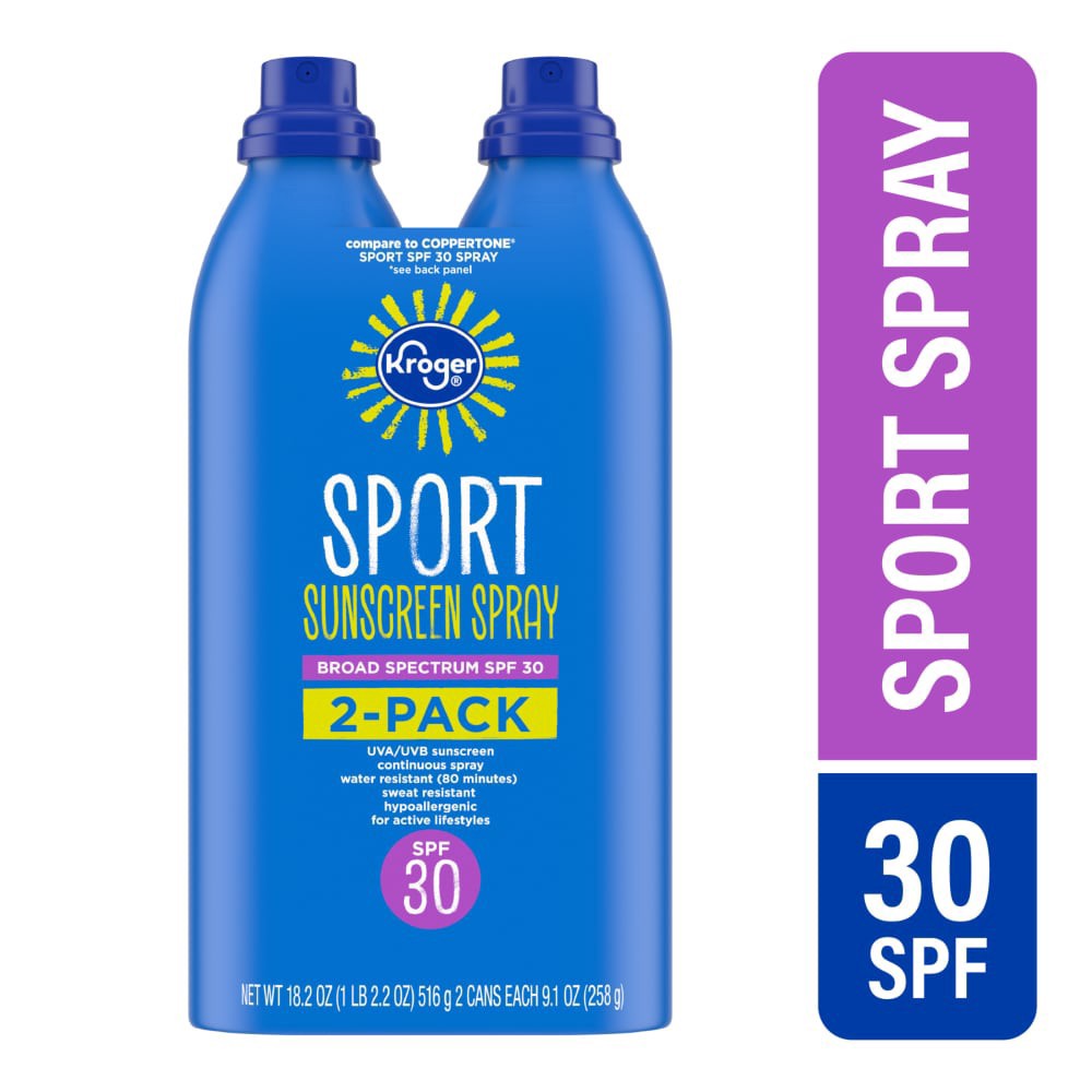 slide 2 of 2, Kroger Sport Sunscreen Spray Spf 30, 18.2 oz