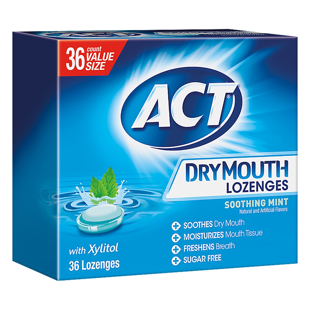 slide 2 of 9, ACT Dry Mouth Lozenges with Xylitol, 36 ct
