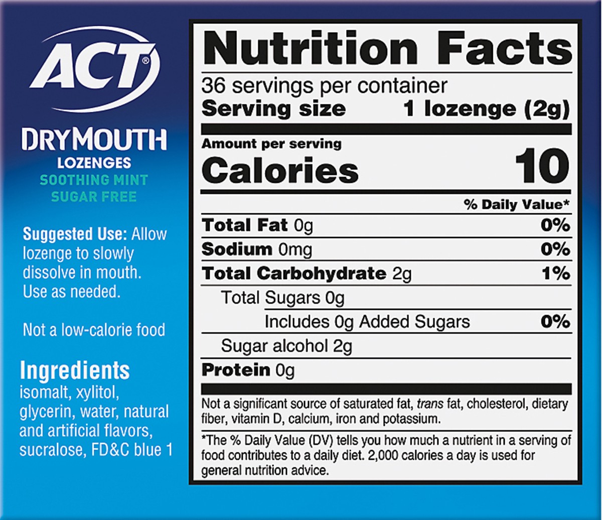 slide 5 of 9, ACT Dry Mouth Lozenges with Xylitol, 36 ct
