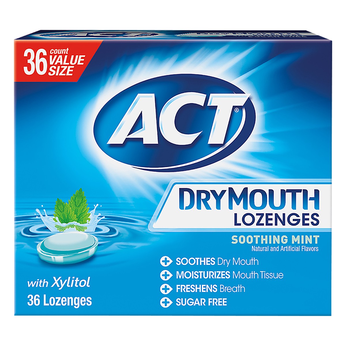 slide 1 of 9, ACT Dry Mouth Lozenges with Xylitol, 36 ct