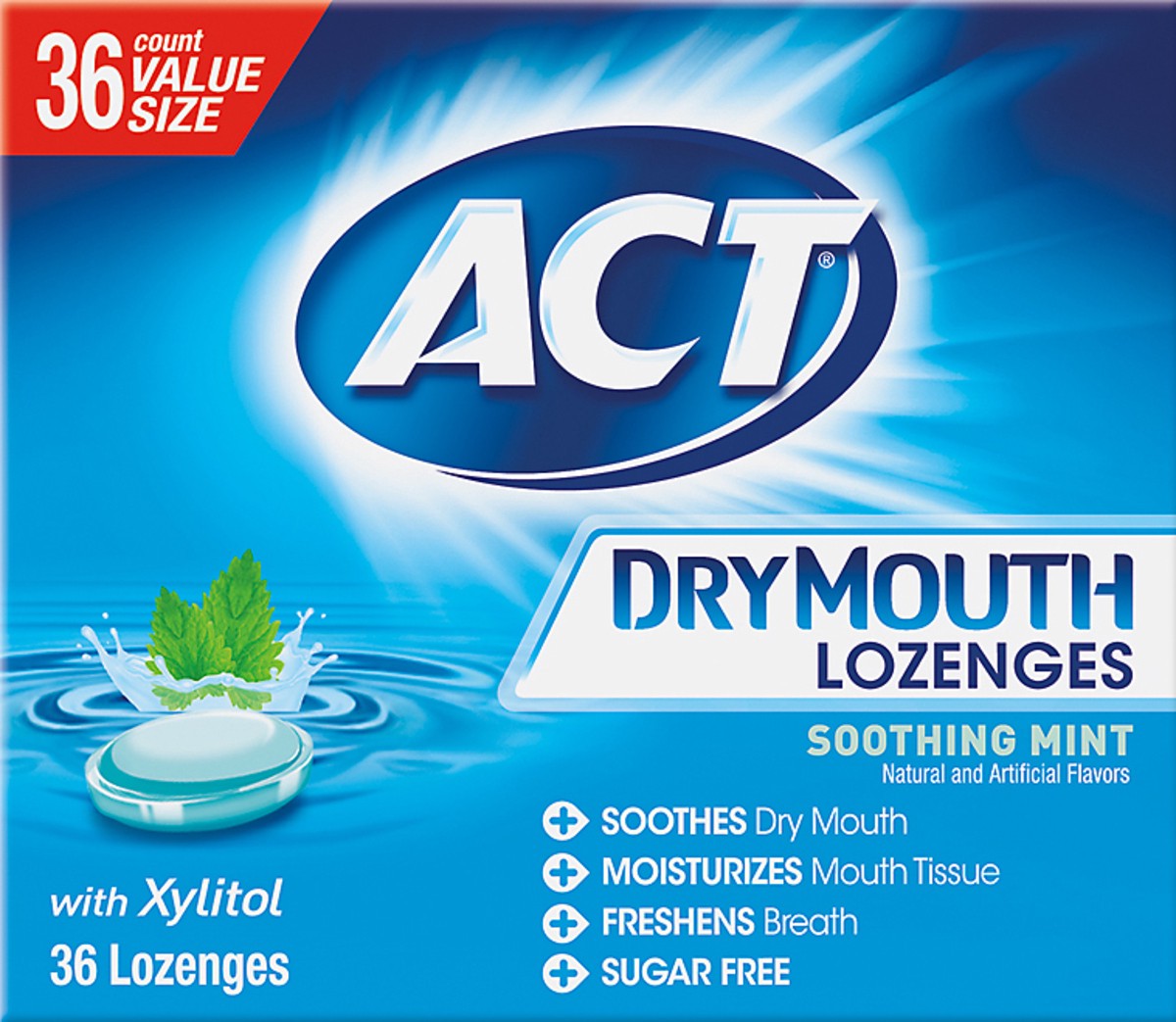 slide 1 of 9, ACT Dry Mouth Lozenges with Xylitol, 36 ct