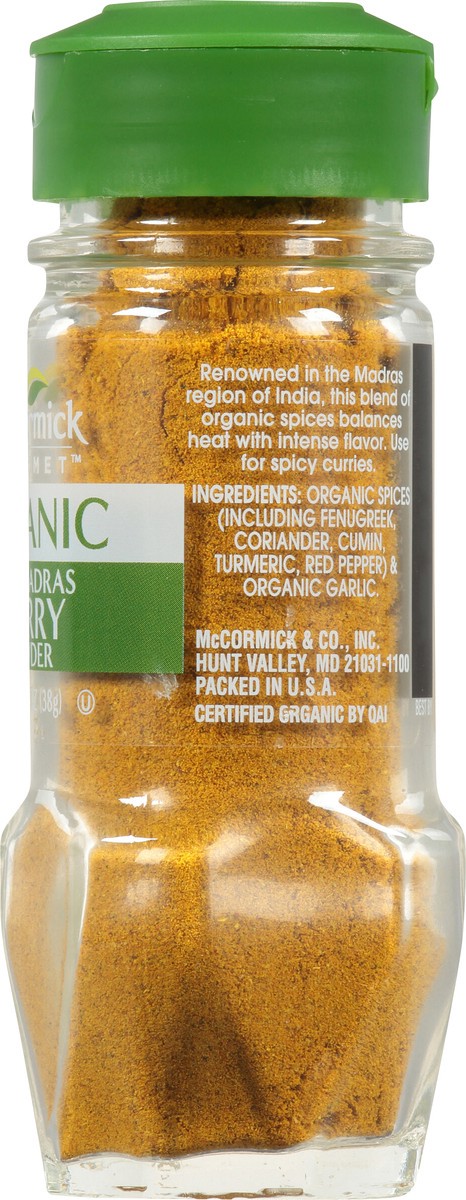 slide 5 of 7, McCormick Gourmet Organic Hot Madras Curry Powder, 1.37 oz, 1.37 oz