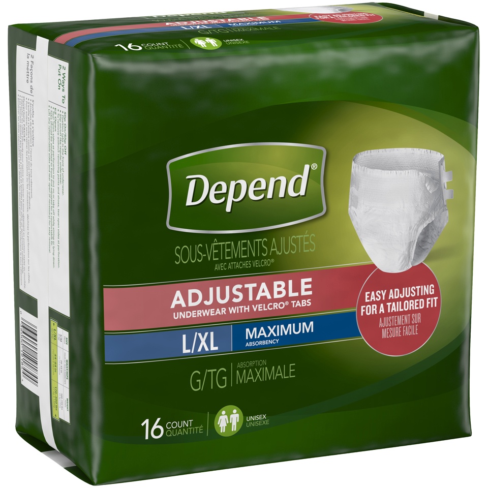 slide 2 of 3, Depend Super Plus Underwear L/Xl, 16 ct