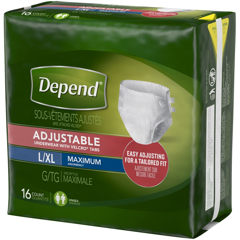 slide 3 of 3, Depend Super Plus Underwear L/Xl, 16 ct