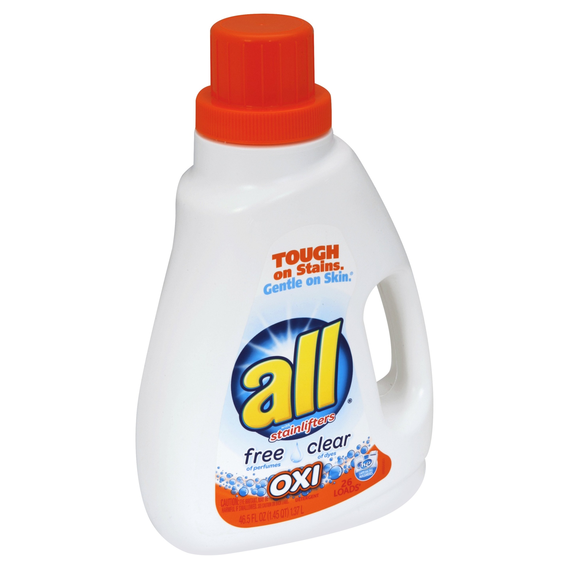 slide 1 of 1, All Oxi Free Clear with Stainlifters Laundry Detergent, 46.5 fl oz