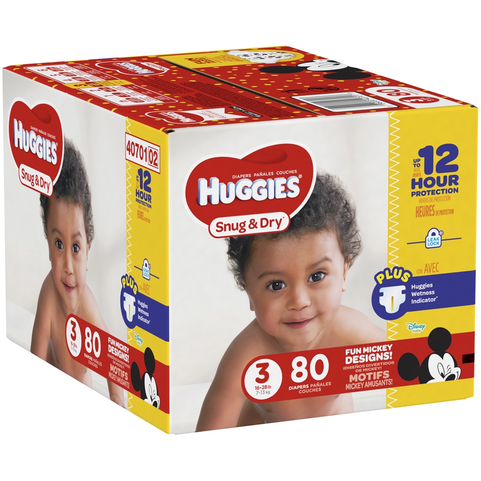 slide 2 of 3, Huggies Snug & Dry Diapers Size 3, 80 ct