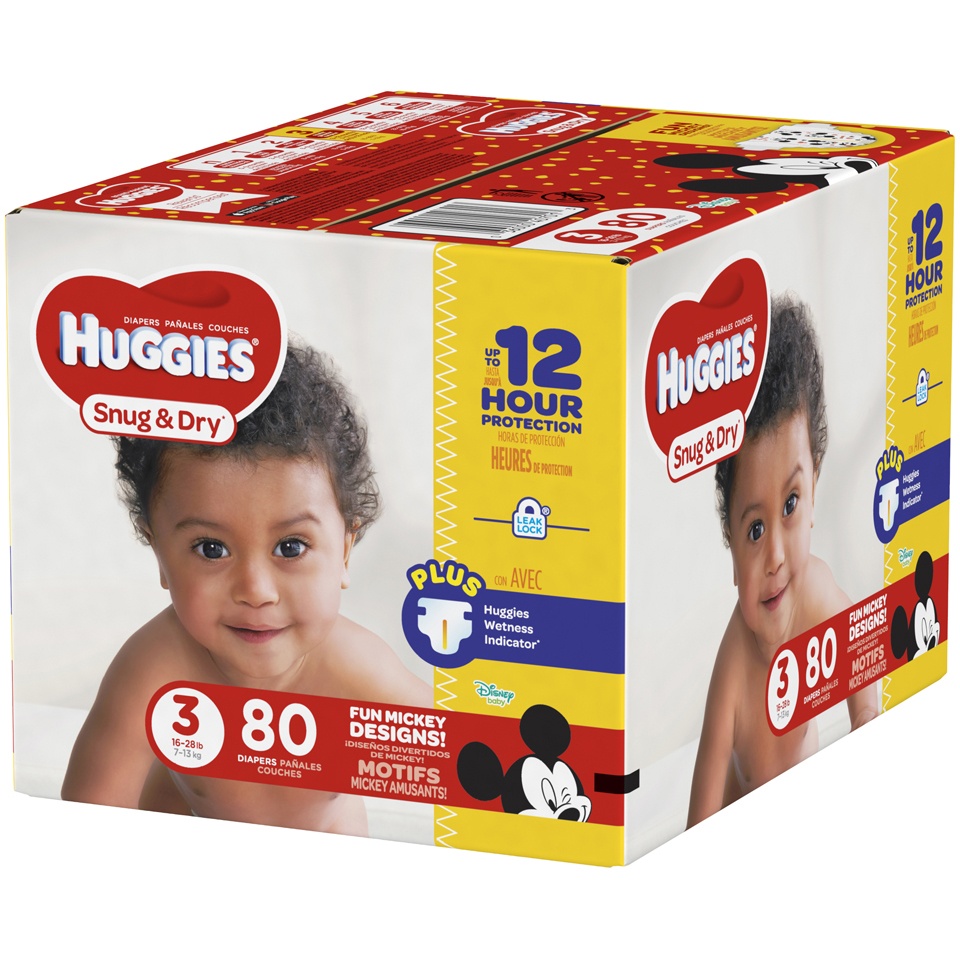 slide 3 of 3, Huggies Snug & Dry Diapers Size 3, 80 ct