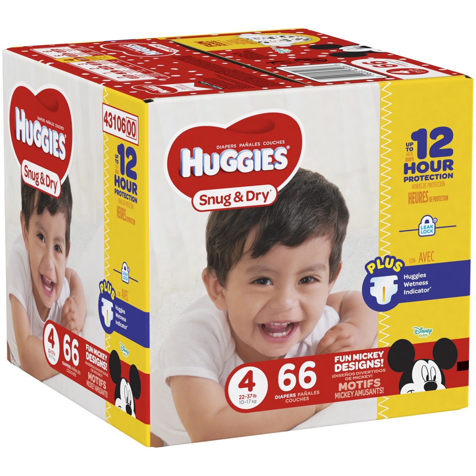 slide 2 of 3, Huggies Snug & Dry Diapers, Big Pack (Choose Your Size), 66 ct