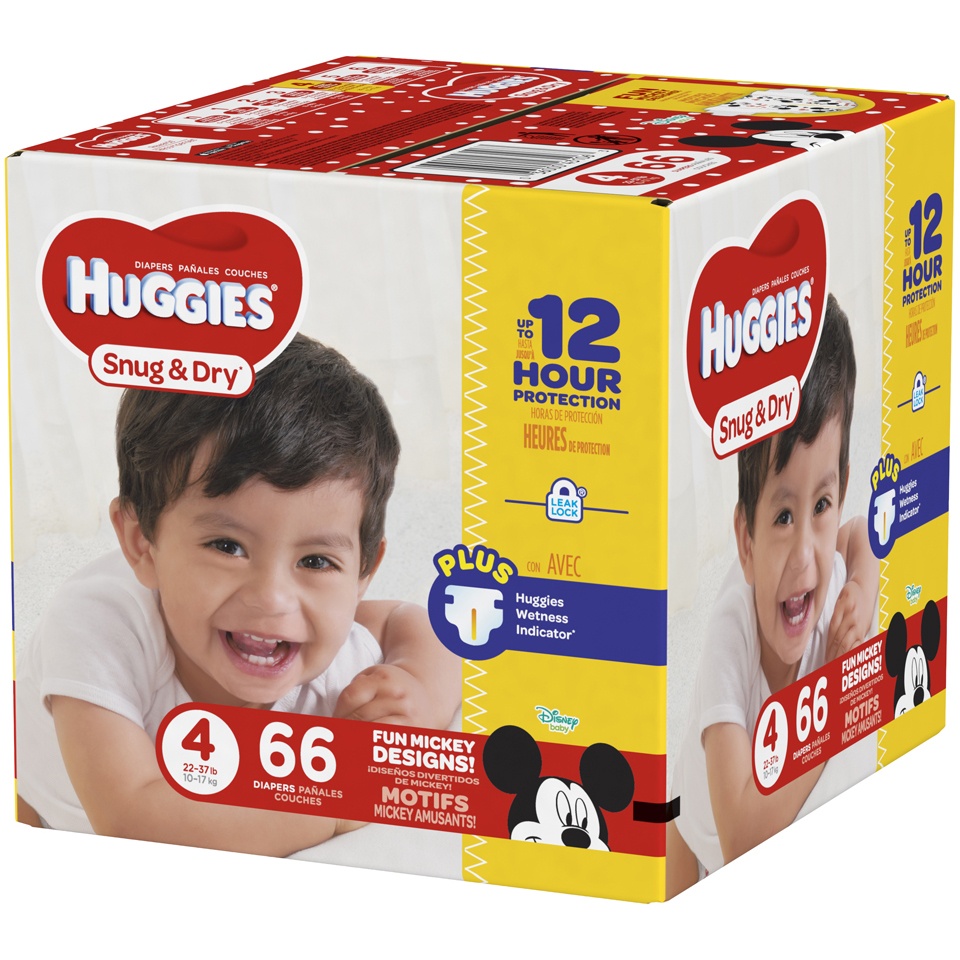 slide 3 of 3, Huggies Snug & Dry Diapers, Big Pack (Choose Your Size), 66 ct