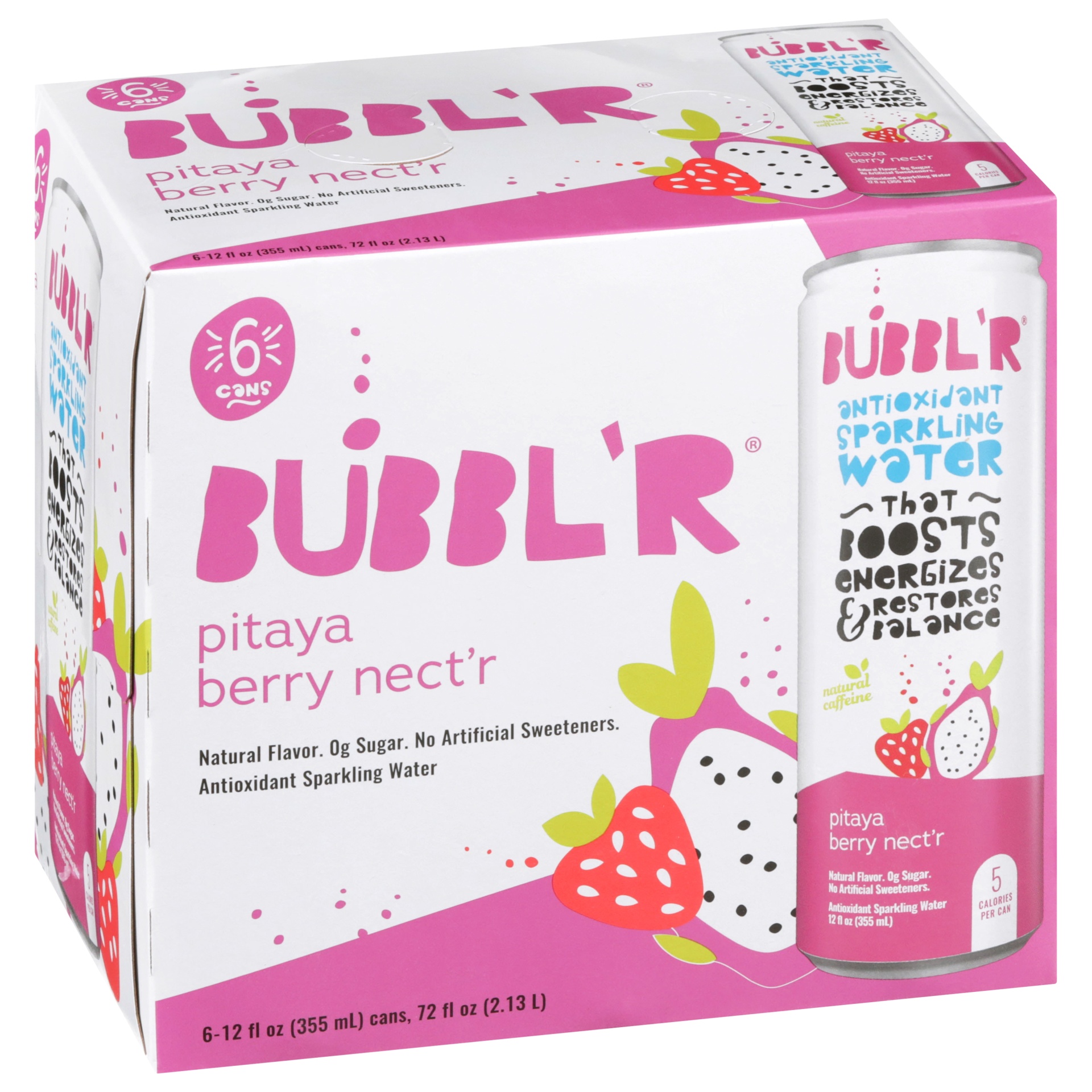 Bubblr Antioxidant Sparkling Water Pitaya Berry Nectr 12 Fl Oz Shipt 4090