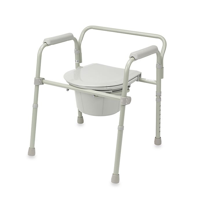 slide 1 of 1, Drive Medical Steel Folding Bedside Commode, 1 ct