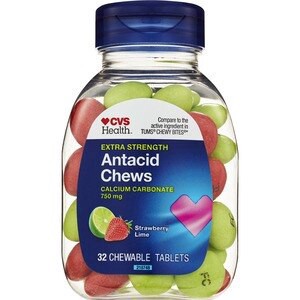 slide 1 of 1, CVS Health Extra Strength Antacid Chewable Tablets, Strawberry Lime, 32 Ct, 32 ct