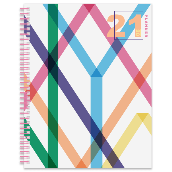 slide 1 of 3, Office Depot Brand Weekly/Monthly Planner, 8-1/2'' X 11'', Neon Geo, January To December 2021, 1 ct