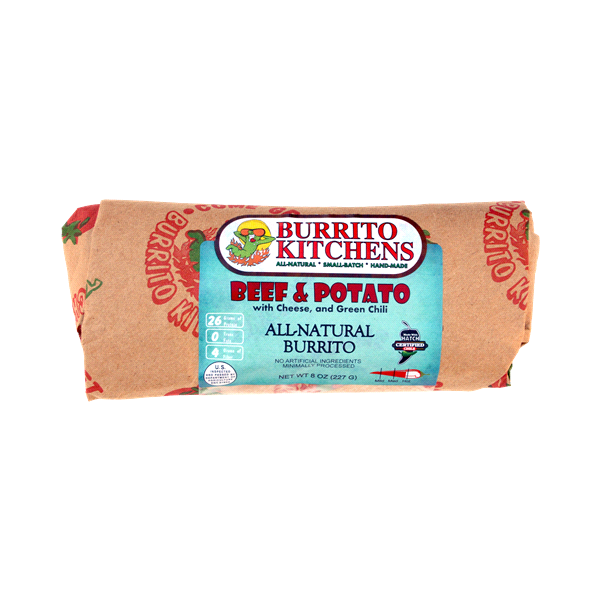 slide 1 of 1, Burrito Kitchens beef and potato burrito, 8 oz