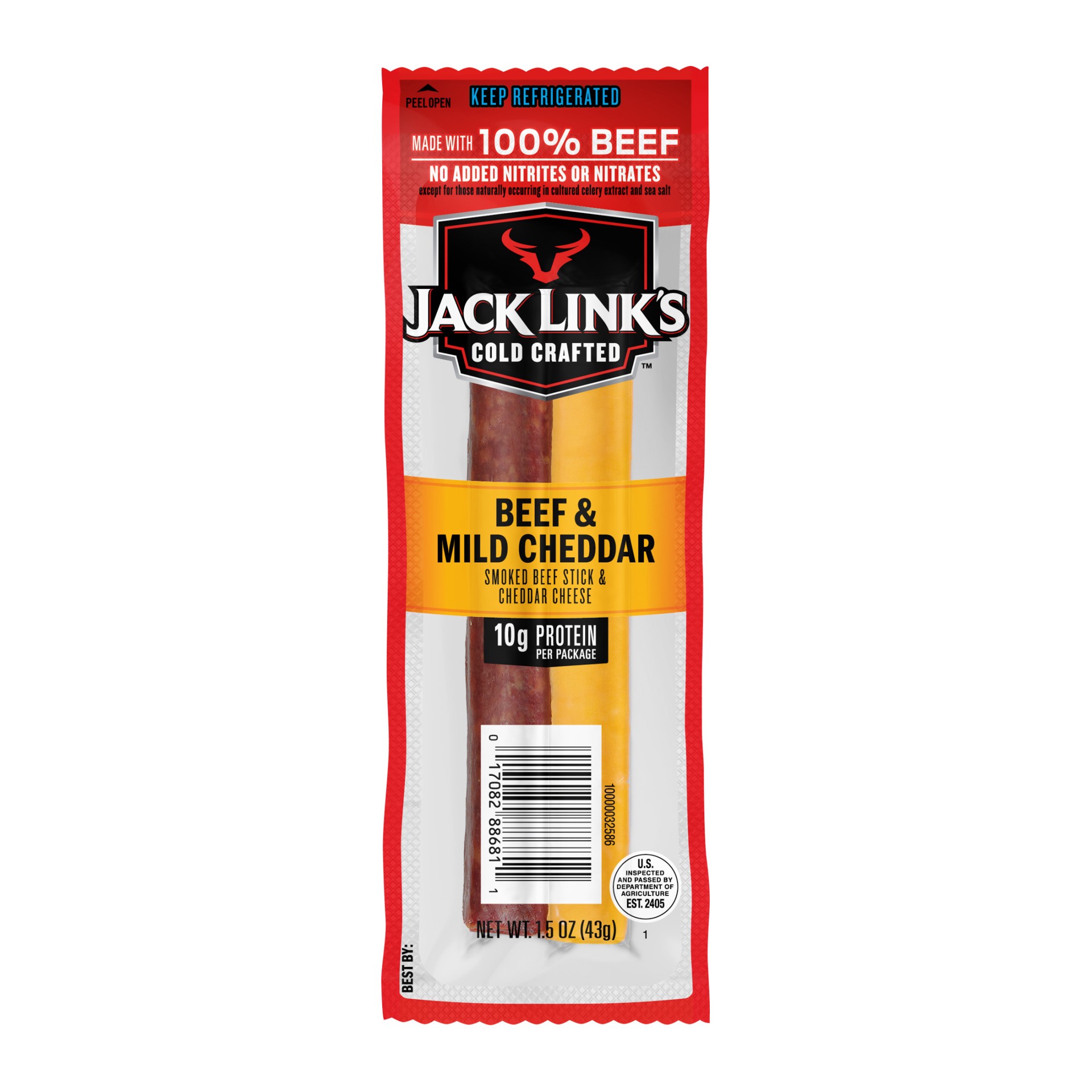 slide 1 of 14, Jack Link's Original and Cheddar Beef Refrigerated Combo, 1.50 ounce, 1.5 oz