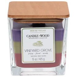House of Velas Vineyard Grove Scented Wooden Wick Candle 15 oz