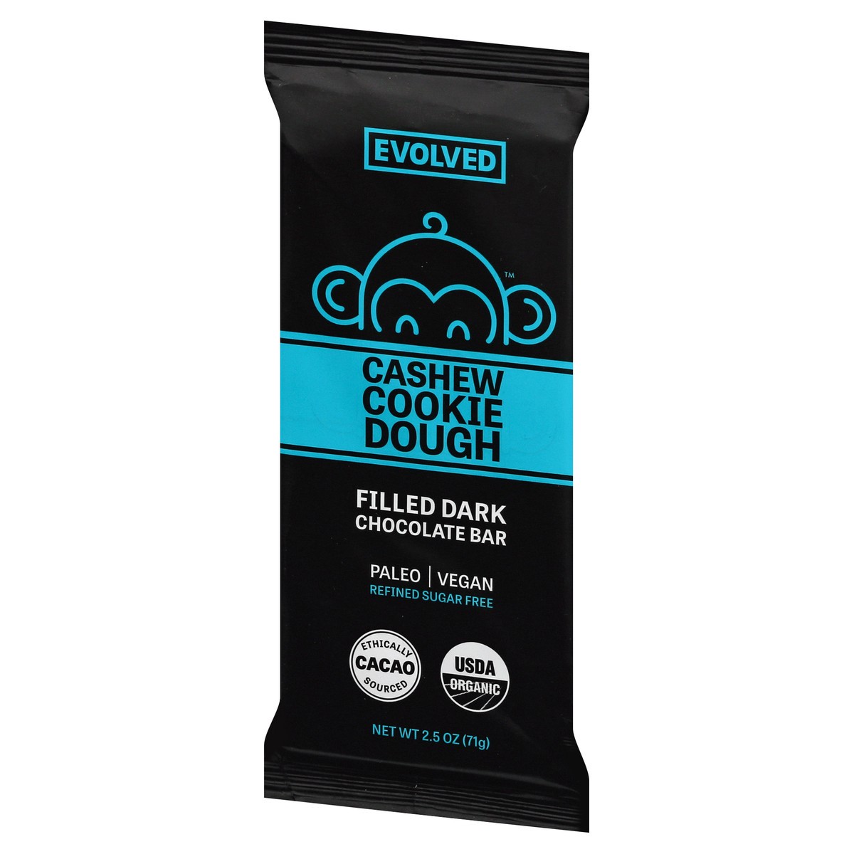 slide 3 of 9, EVOLVED Cashew Cookie Dough Chocolate Bar 2.5 oz, 2.5 oz