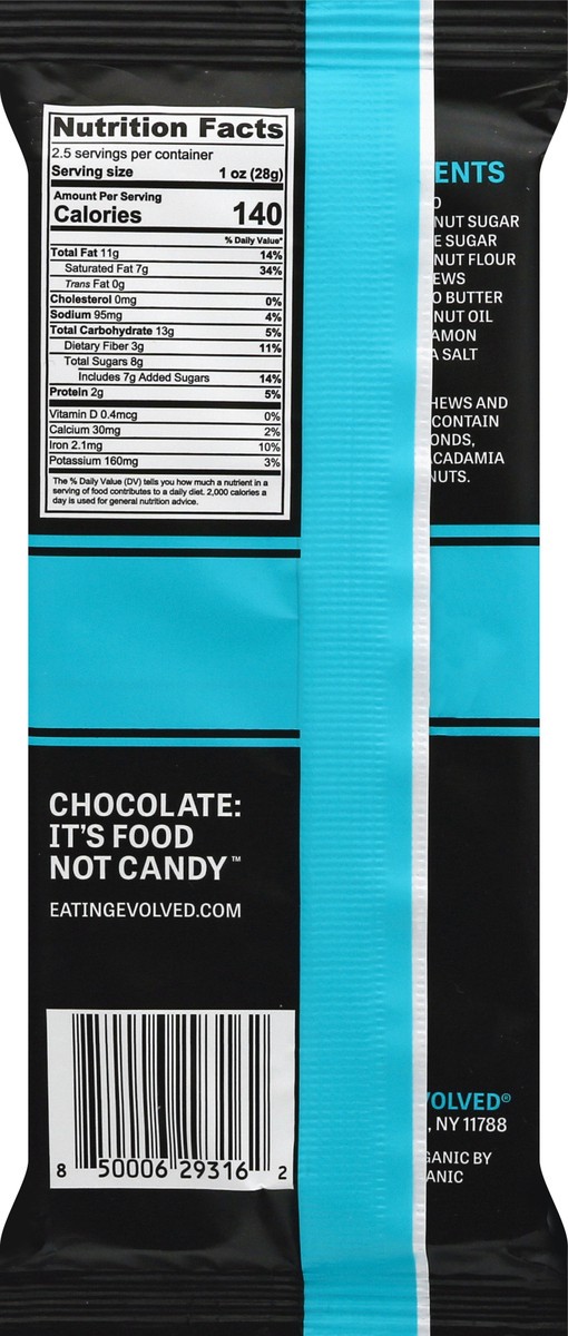 slide 5 of 9, EVOLVED Cashew Cookie Dough Chocolate Bar 2.5 oz, 2.5 oz