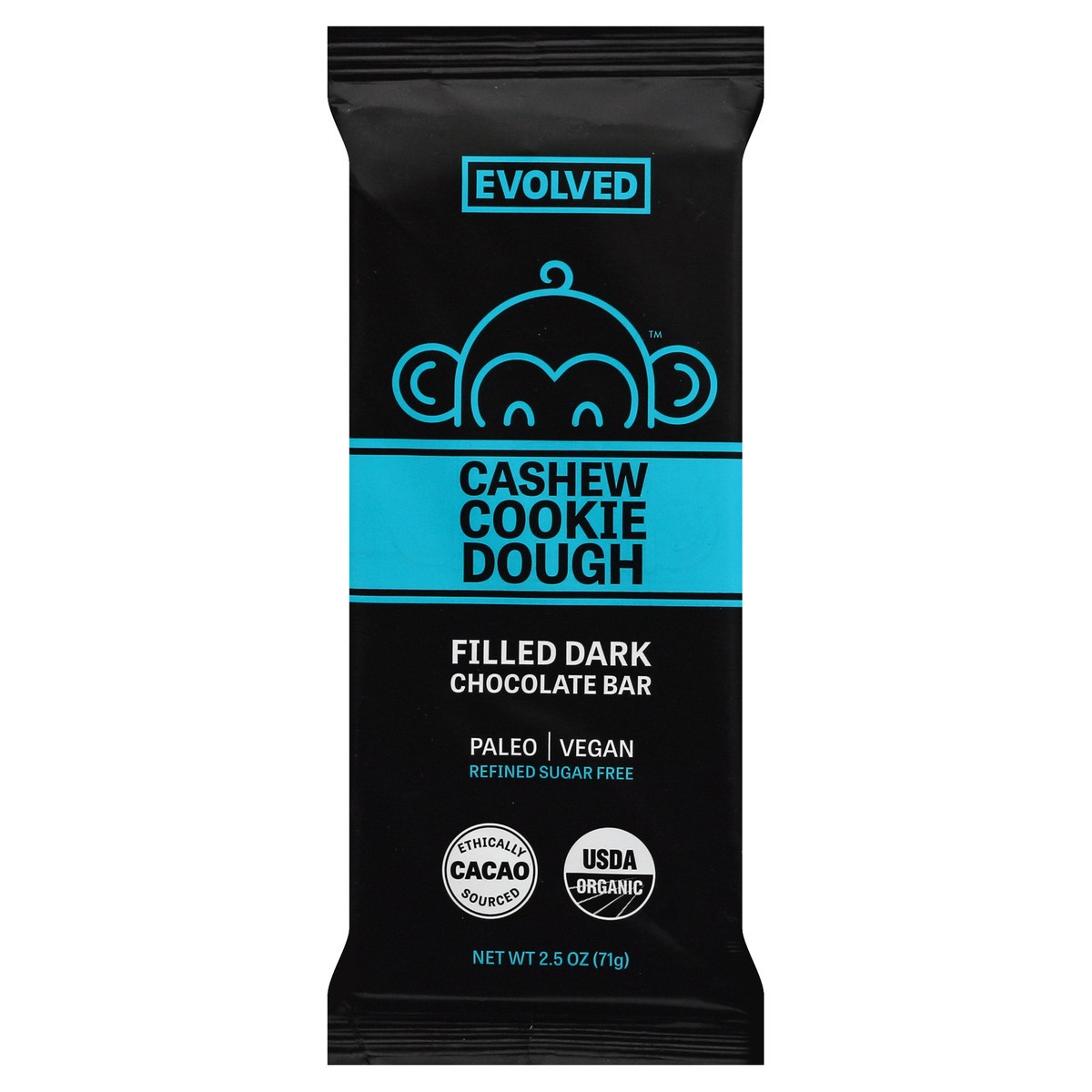 slide 1 of 9, EVOLVED Cashew Cookie Dough Chocolate Bar 2.5 oz, 2.5 oz