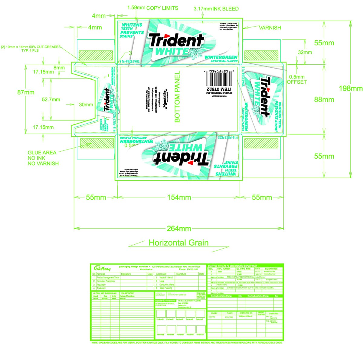 slide 9 of 11, Trident White Wintergreen Sugar Free Gum, 9 Packs of 16 Pieces (144 Total Pieces), 