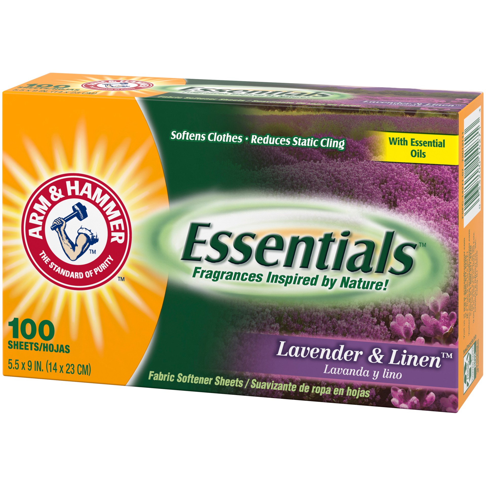 slide 4 of 5, ARM & HAMMER Lavendar White Linen Dryer Sheet, 100 ct