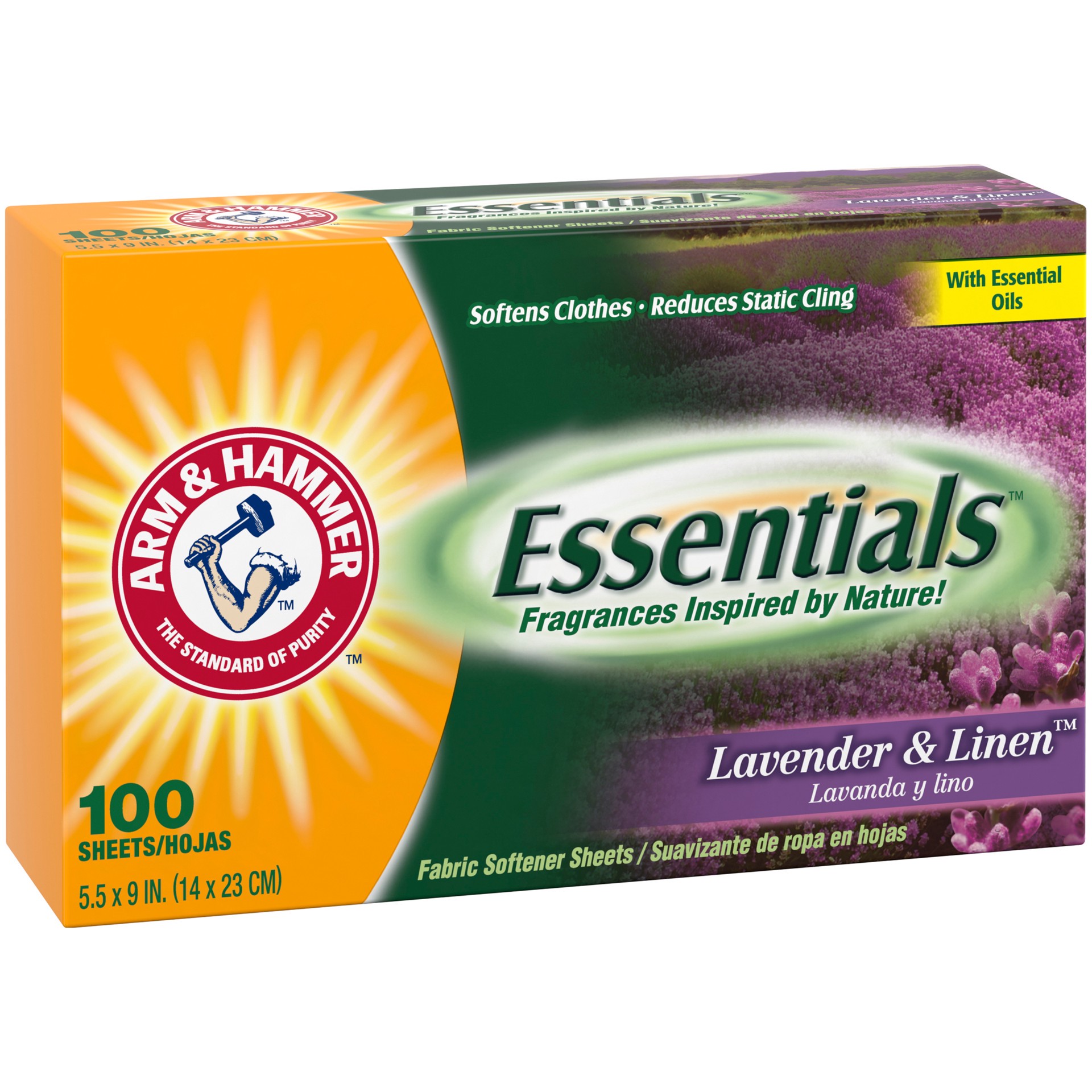 slide 5 of 5, ARM & HAMMER Lavendar White Linen Dryer Sheet, 100 ct