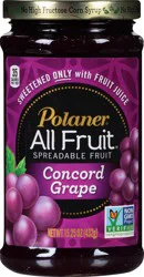 Polaner All Fruit Gluten Free Concord Grape Spreadable Fruit, Grape Fruit Spread, 15.25 OZ