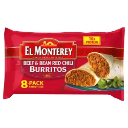 El Monterey Beef & Bean Red Chili Burritos 8 Ct Bag