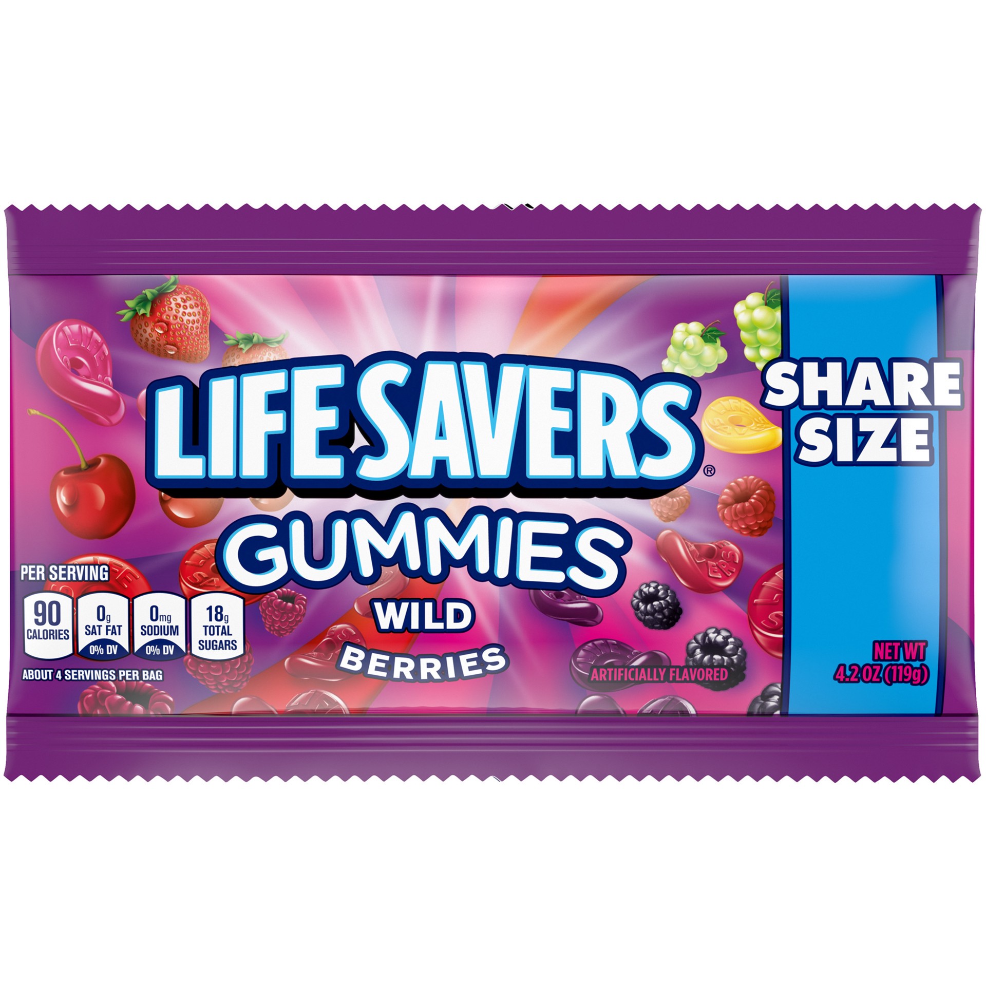slide 1 of 5, Life Savers Wild Berries Gummy, Share Size, 4.2 oz Bag, 4.2 oz