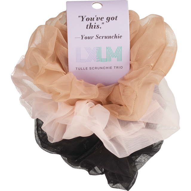 slide 1 of 1, LOCKS & MANE Tulle Scrunchie Set 3Pk, 1 ct