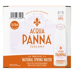 Acqua Panna Natural Spring Water, 25.3 fl oz glass water bottle (12 pack) - 303.60 oz