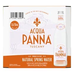 Acqua Panna Natural Spring Water, 25.3 fl oz glass water bottle (12 pack) - 303.60 oz