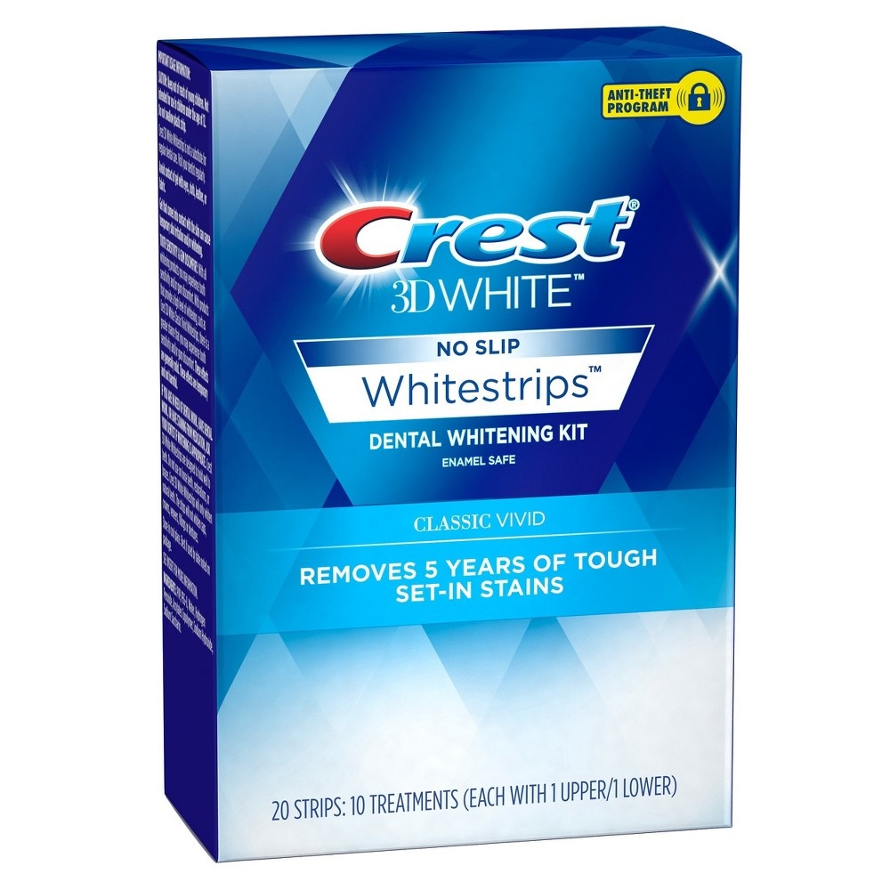 Crest 3D Whitestrips Classic Vivid Athome Teeth Whitening Kit, 10