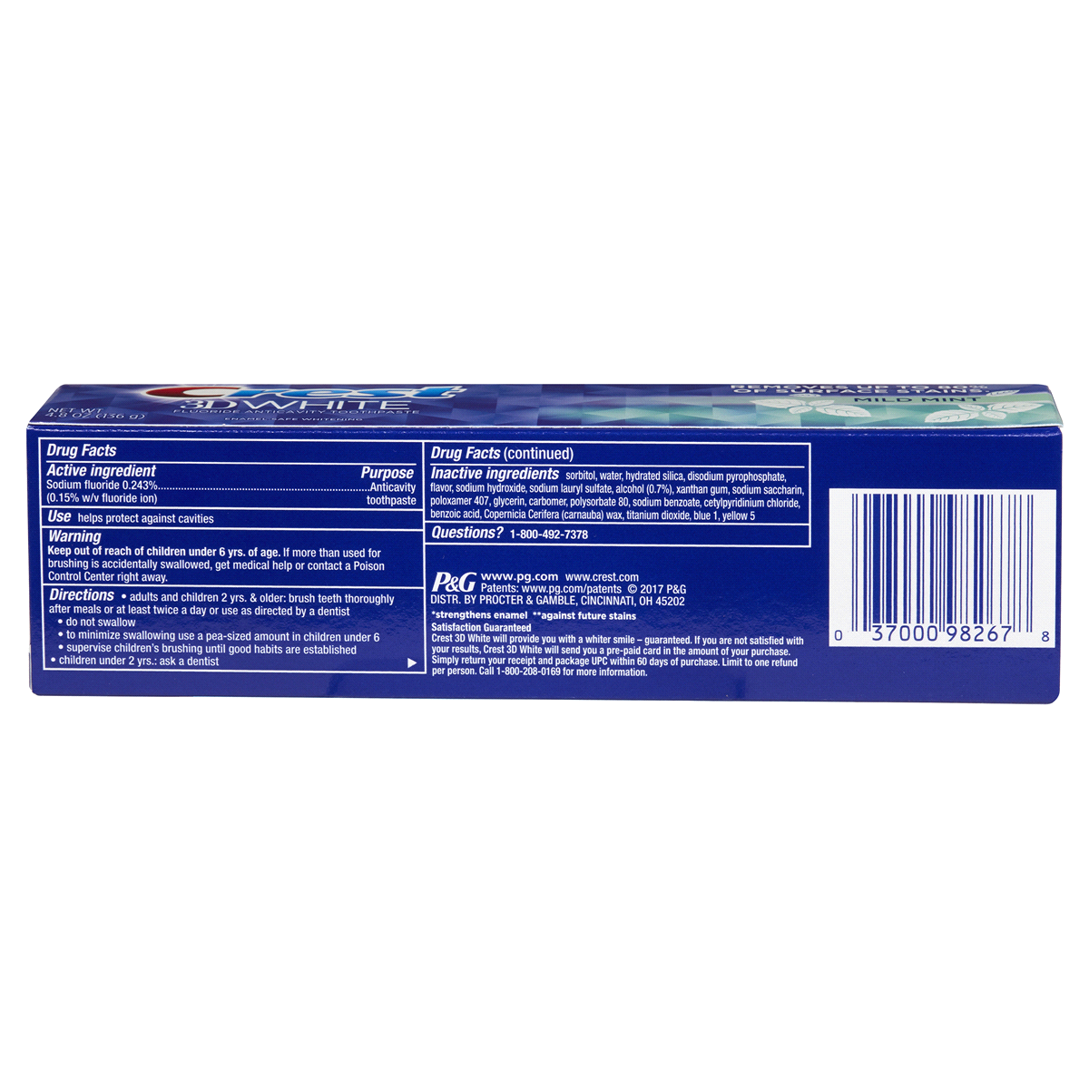 slide 2 of 2, Crest 3D White Mild Mint Fluoride Anticavity Toothpaste, 4.8 oz