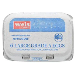 Weis Quality Grade A Large 6 Count Eggs