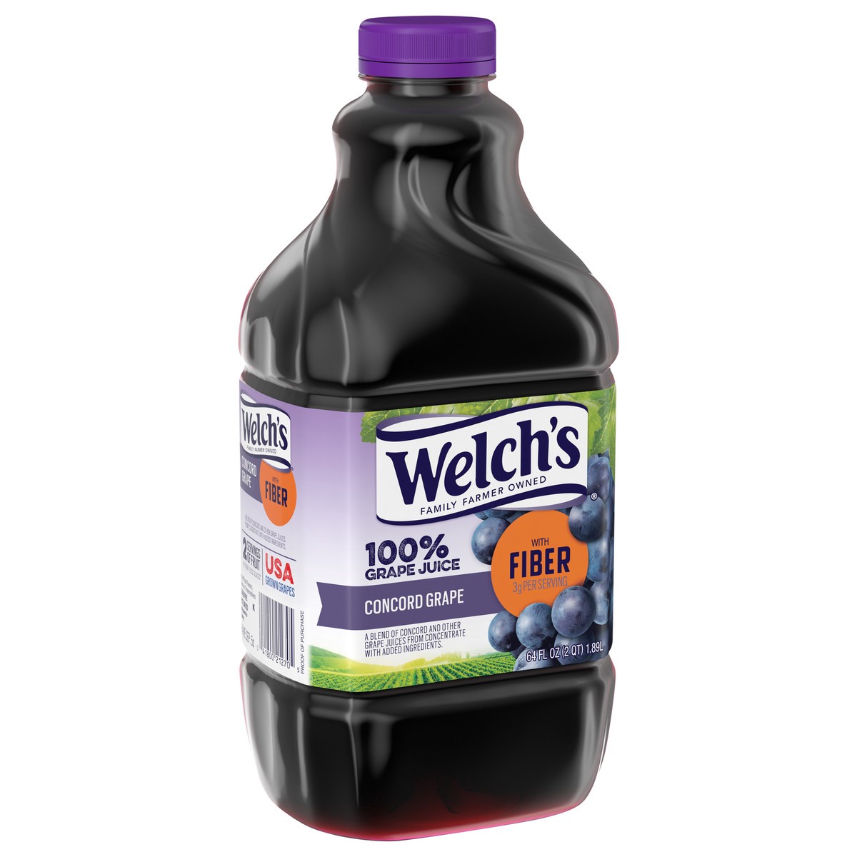 slide 3 of 5, Welch's 100% Grape Juice with Fiber, Concord Grape, 64 fl oz Bottle, 64 fl oz