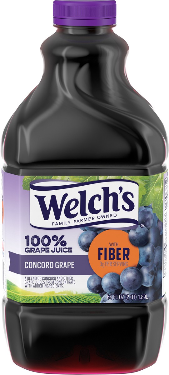 slide 2 of 5, Welch's 100% Grape Juice with Fiber, Concord Grape, 64 fl oz Bottle, 64 fl oz