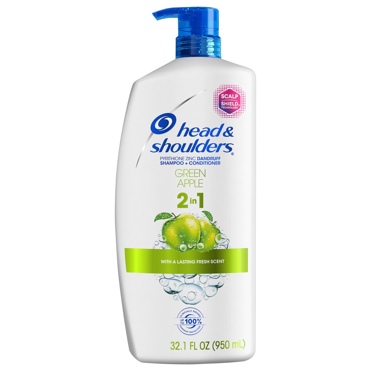 slide 1 of 3, Head & Shoulders Green Apple Anti-Dandruff 2-in-1 Shampoo + Conditioner, 32.1oz, 32.1 oz