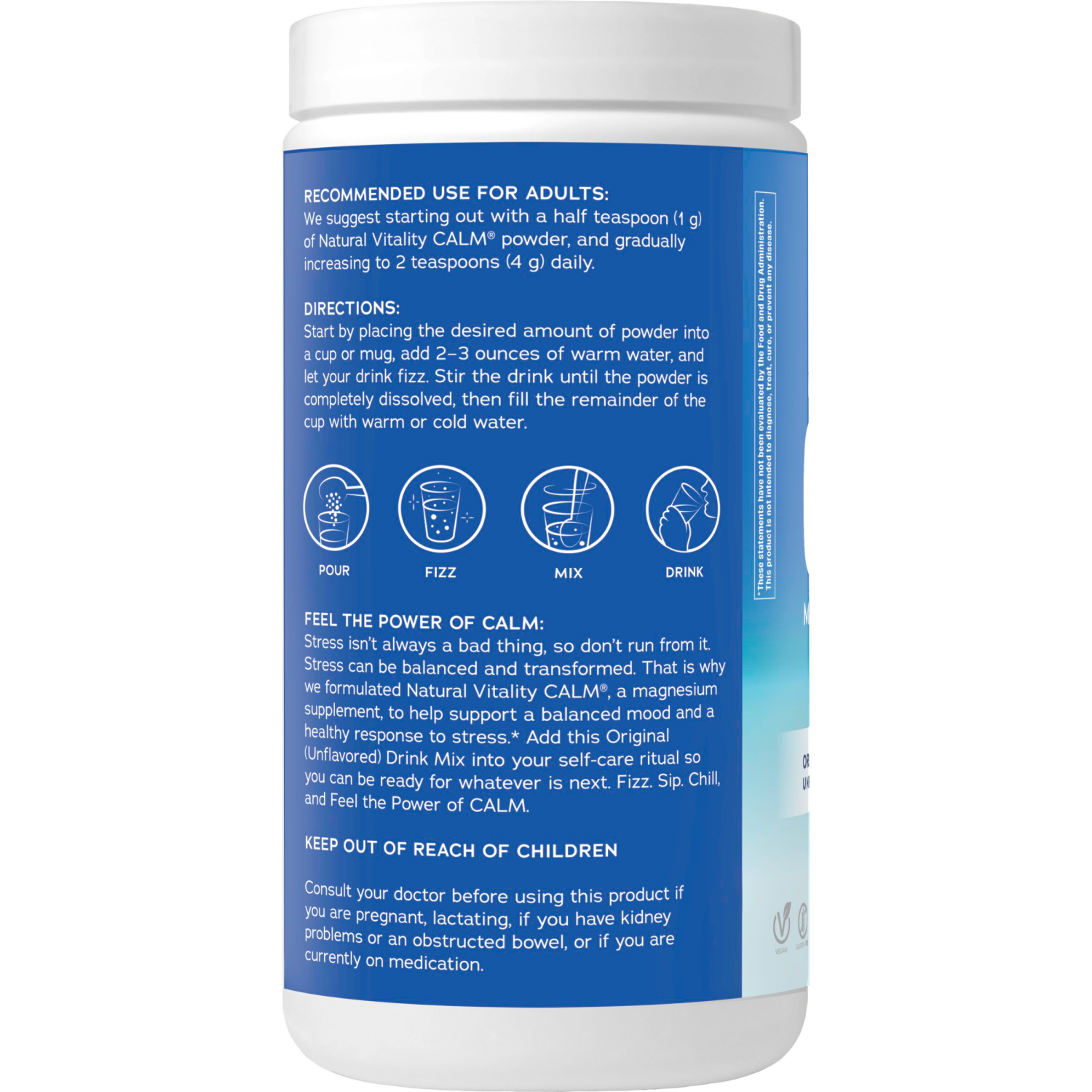 slide 2 of 5, Natural Vitality Calm Nature's Vitality CALM Magnesium Citrate Relaxing Drink Mix 4 Oz, 4 oz