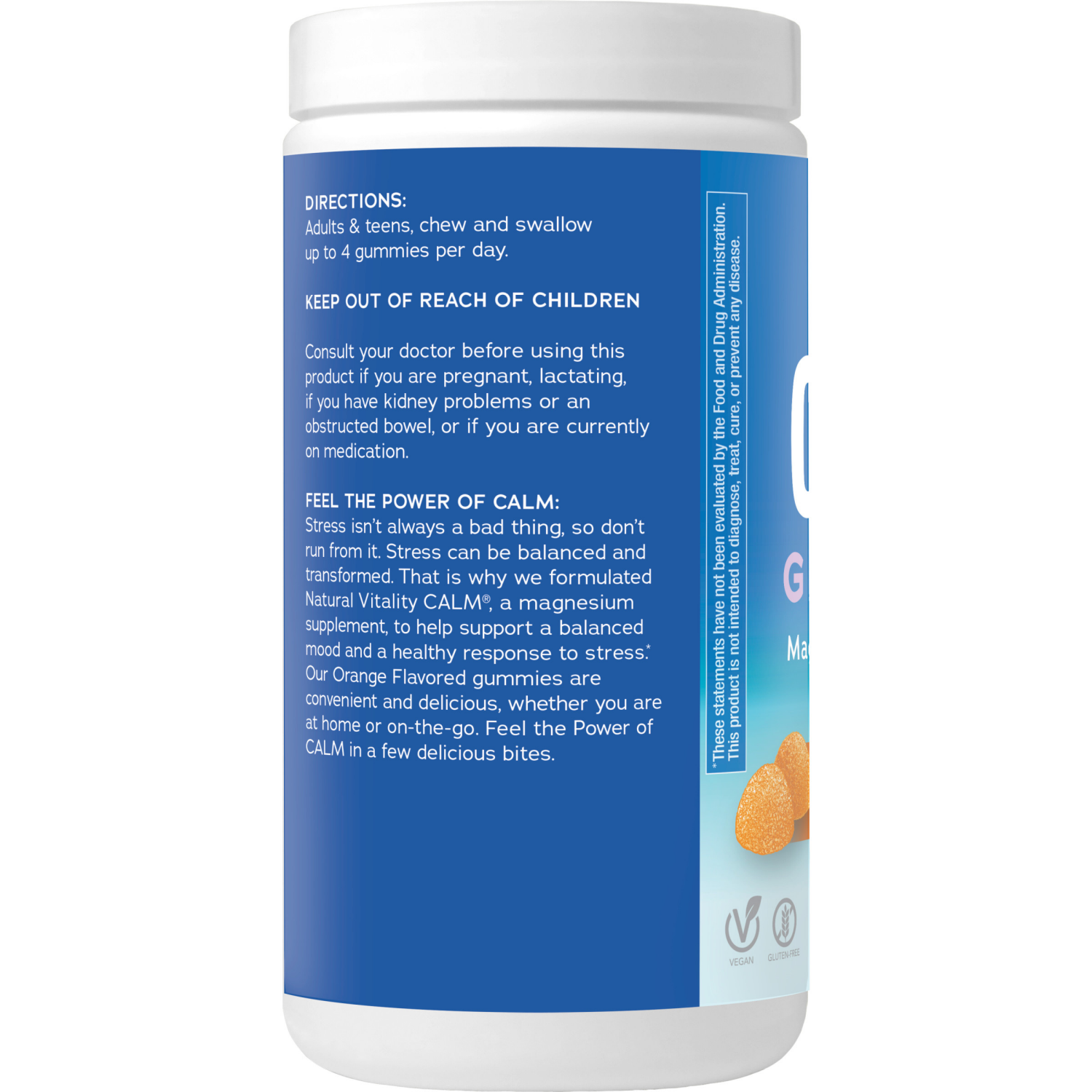 slide 3 of 5, Natural Vitality Calm Nature's Vitality CALM Orange Magnesium Citrate Gummies 60 Ct, 60 ct