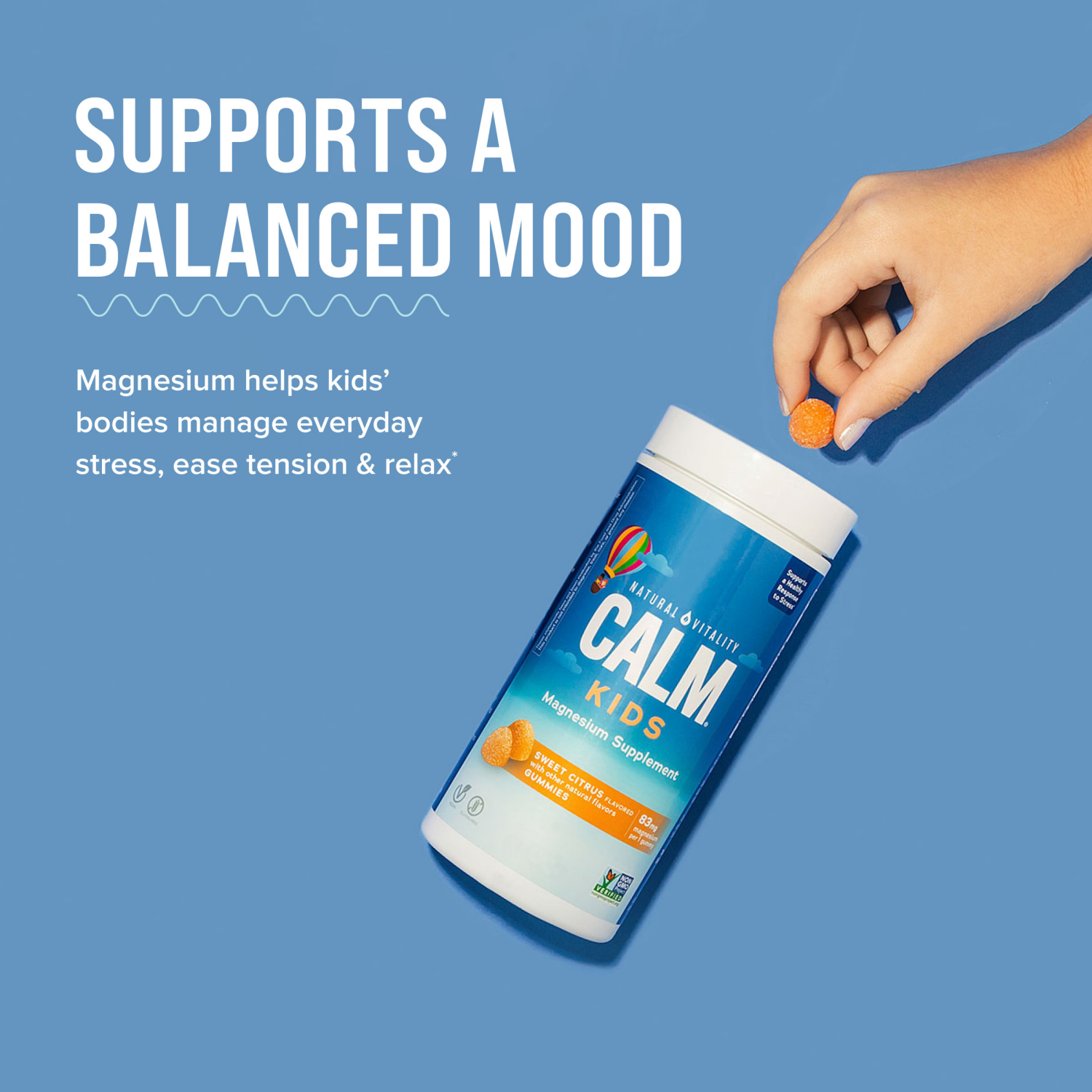 slide 5 of 5, Natural Vitality Calm Natural Vitality Kids CALM Magnesium Citrate Gummies 60 Ct, 60 ct