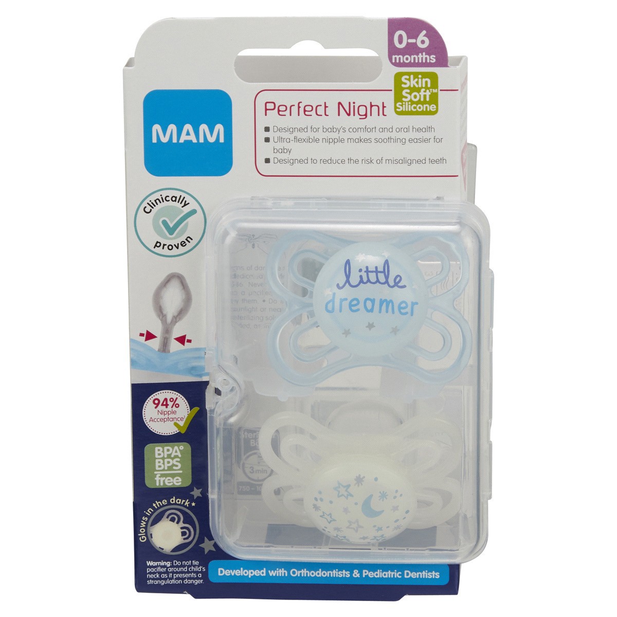 slide 1 of 5, Mam Pacifier Perfect Start Night, 2 ct