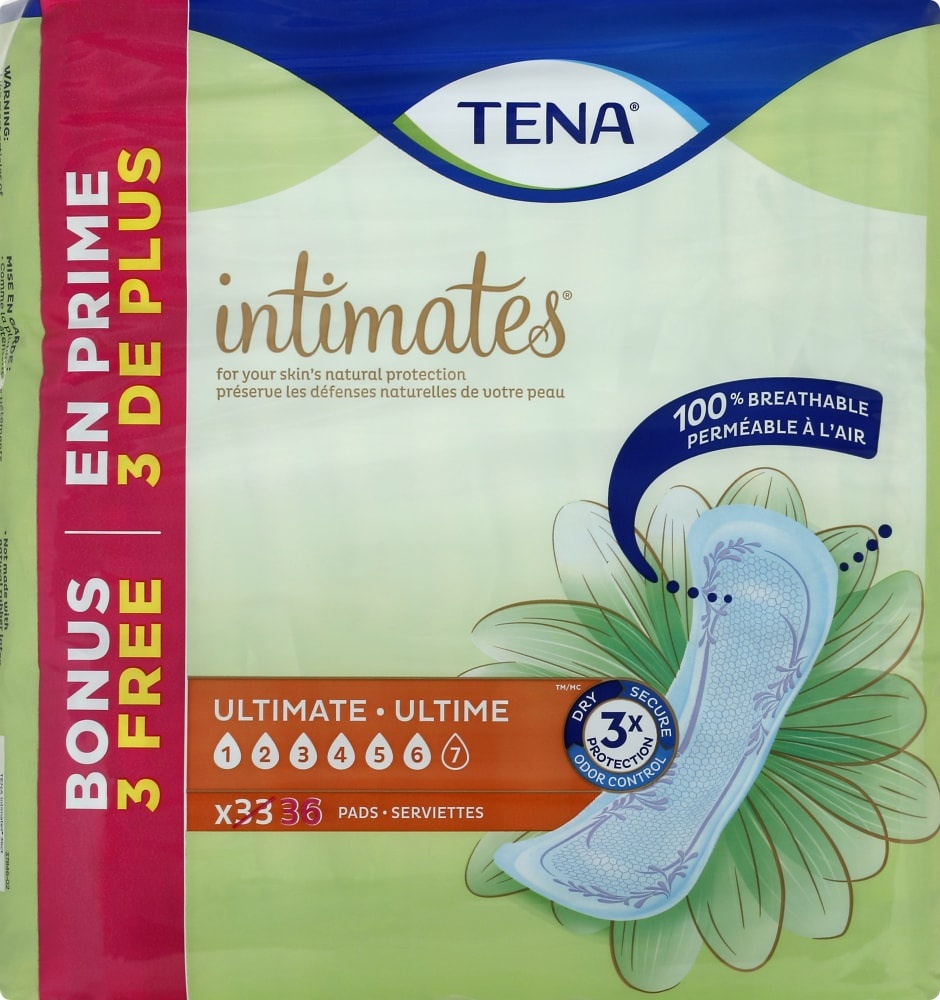 slide 1 of 1, Tena Intimates Ultimate Absorbency Pads, 36 ct