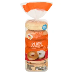 Plain Pre-Sliced Bagels - 6 ct