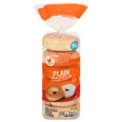 Plain Pre-Sliced Bagels - 6 ct