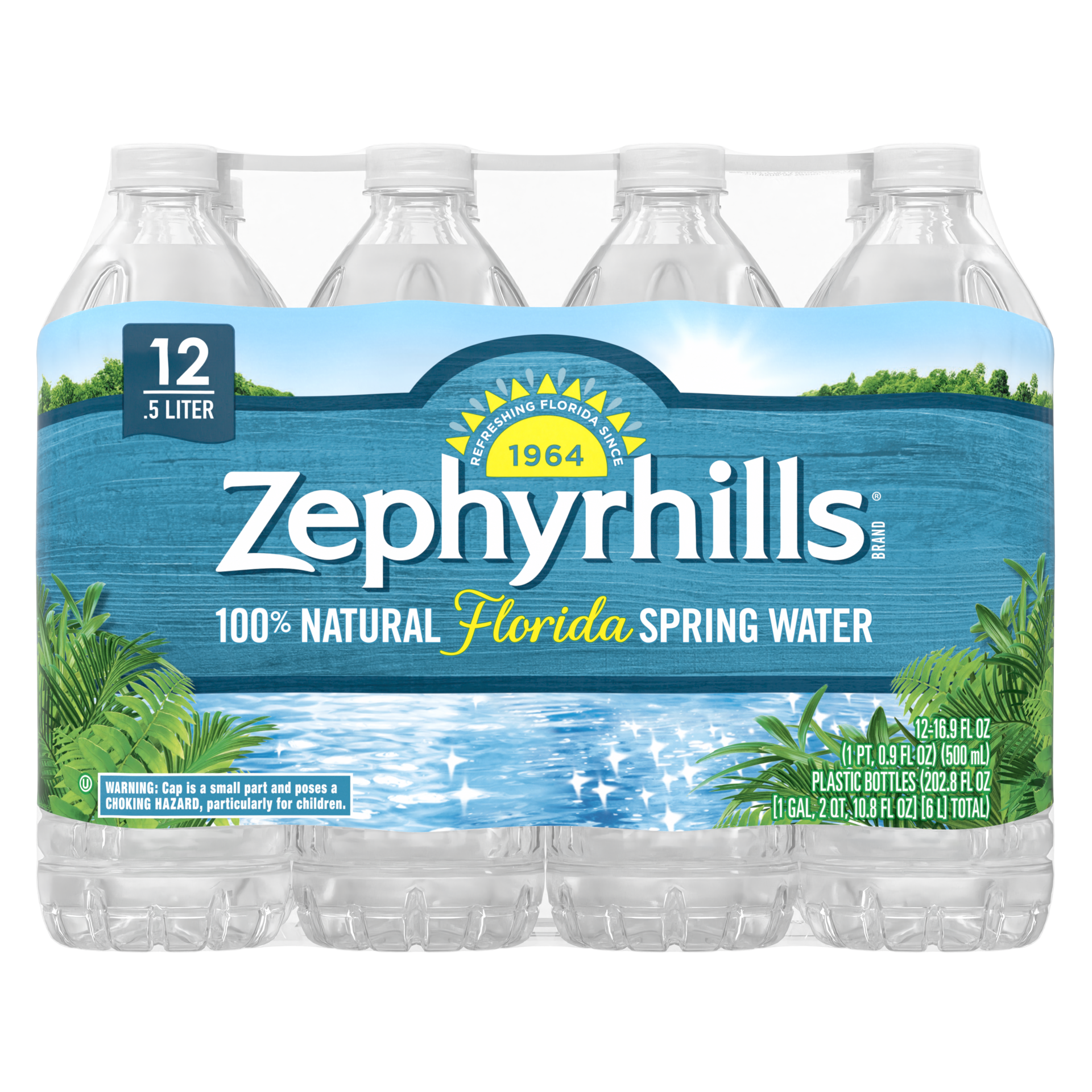 slide 3 of 5, ZEPHYRHILLS Brand 100% Natural Spring Water, 16.9-ounce plastic bottles (Pack of 12), 16.9 fl oz