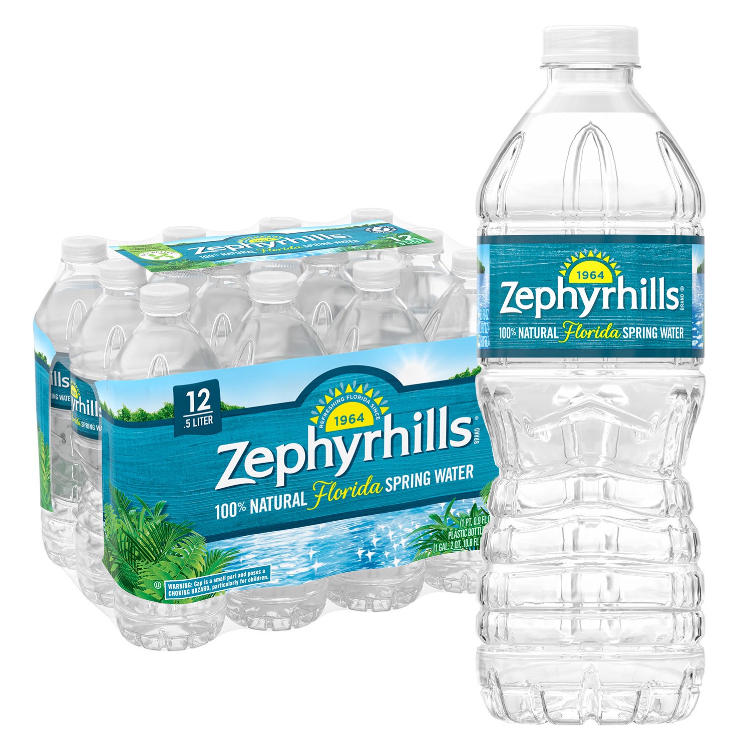slide 4 of 5, ZEPHYRHILLS Brand 100% Natural Spring Water, 16.9-ounce plastic bottles (Pack of 12), 16.9 fl oz