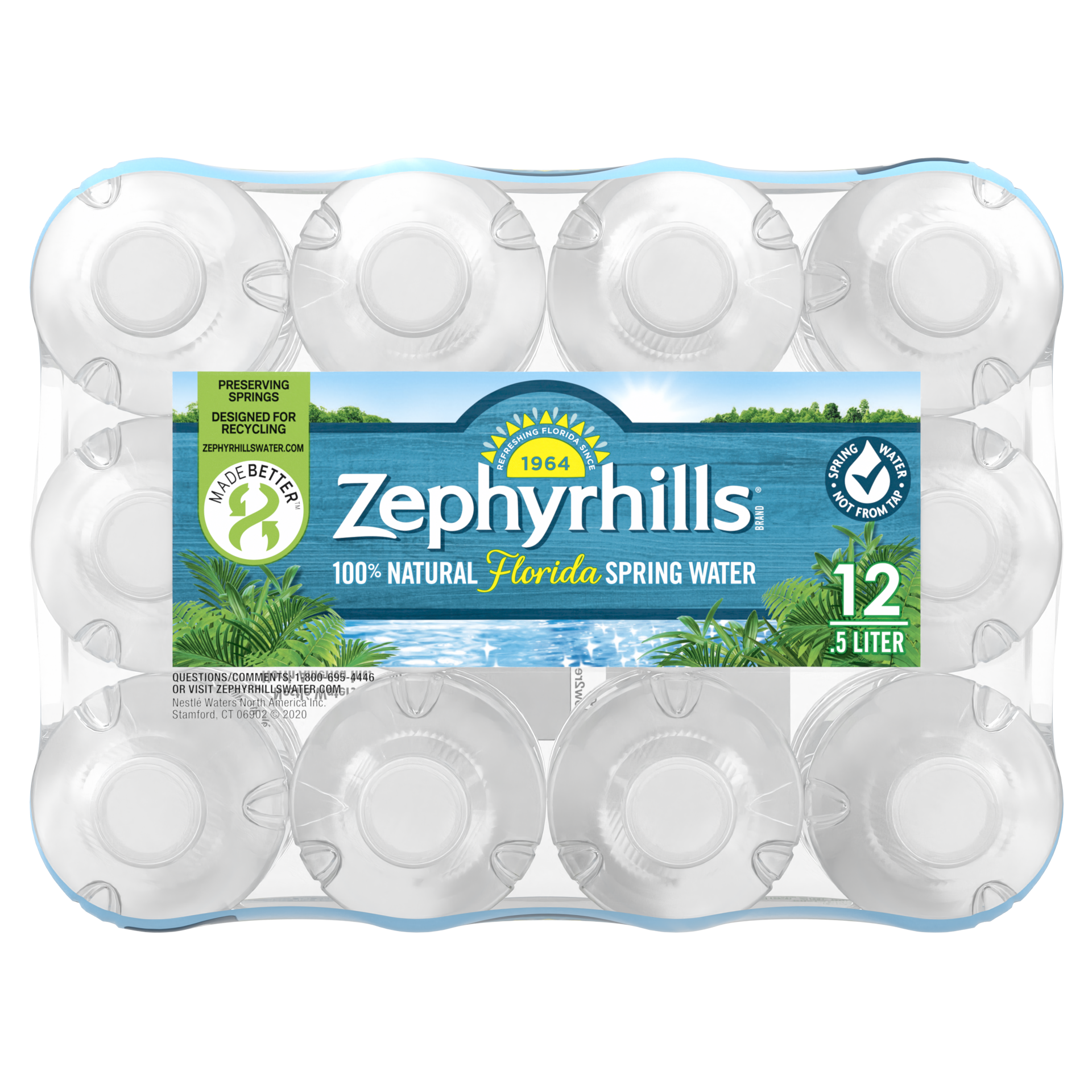 slide 2 of 5, ZEPHYRHILLS Brand 100% Natural Spring Water, 16.9-ounce plastic bottles (Pack of 12), 16.9 fl oz