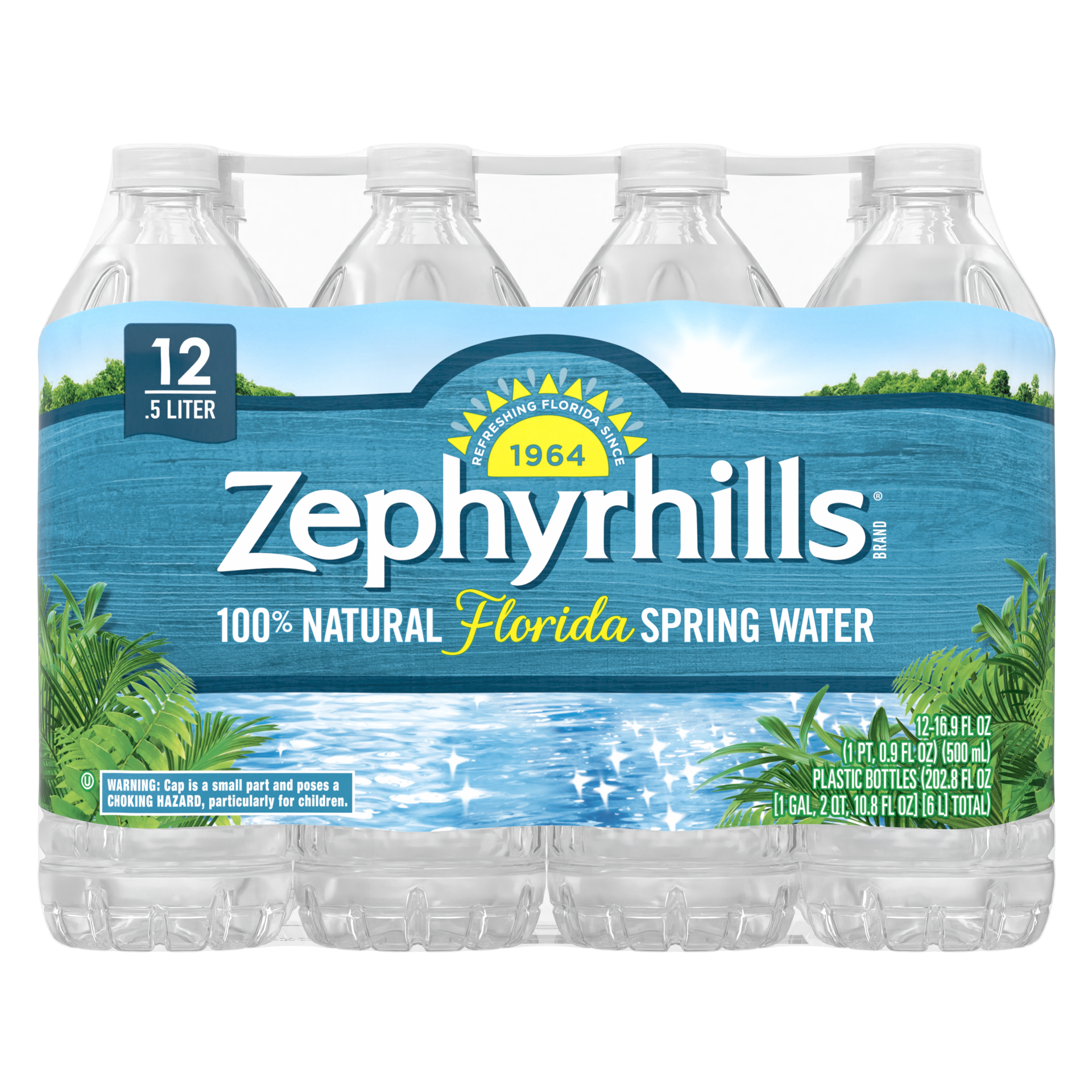 slide 1 of 5, ZEPHYRHILLS Brand 100% Natural Spring Water, (Pack of 12) - 16.9 fl oz, 16.9 fl oz