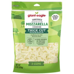 Giant Eagle Cheese, Shredded, Thick Cut, Mozzarella